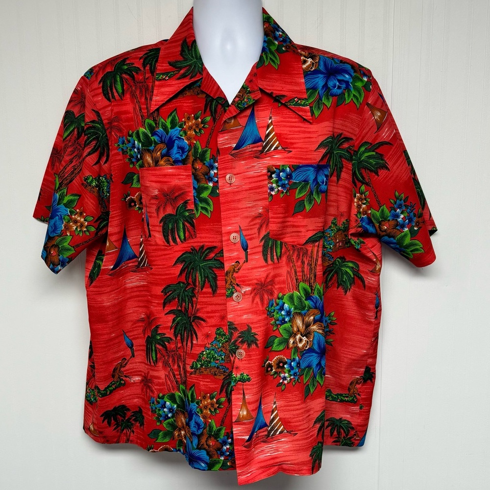 Vintage Palm Tree of Bradford Hawaiian Shirt - Size XL